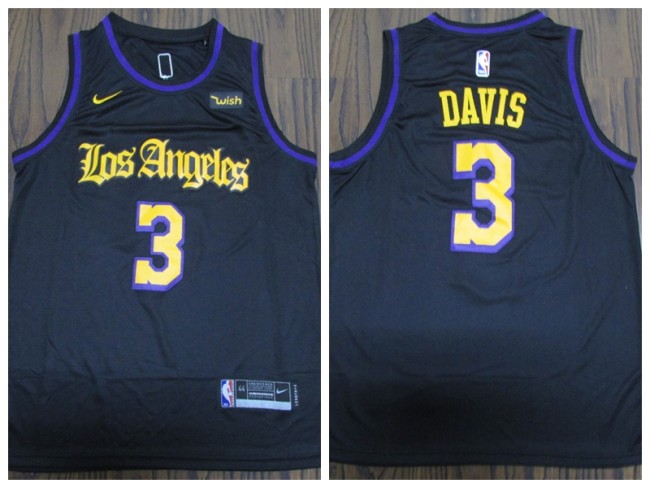 Nike Los Angeles Lakers 3 Anthony Davis Basketball Jersey Black