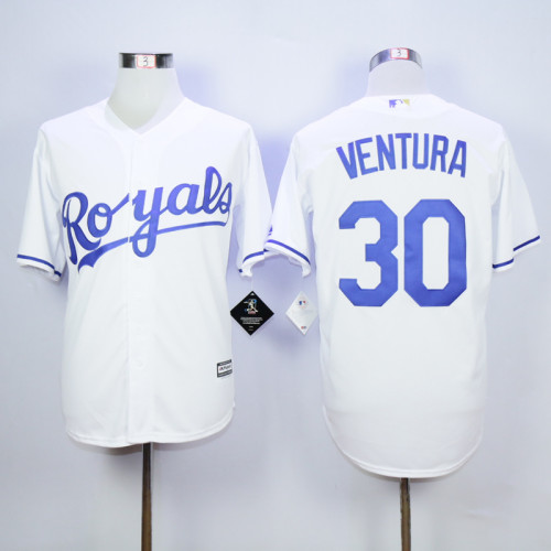 Kansas City Royals 30 Yordano Ventura Baseball Jersey White Fans