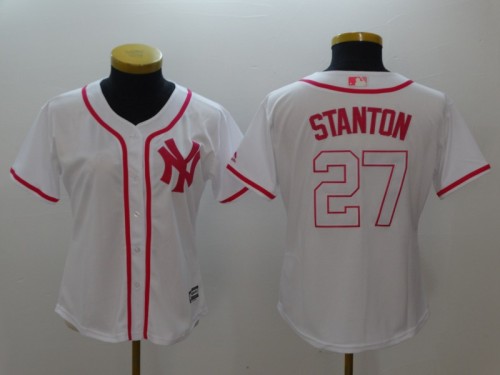 Women New York Yankees 27 Giancarlo Stanton Baseball Jersey White