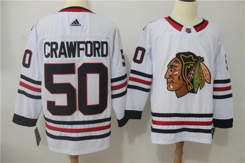 Adidas Classic Chicago Blackhawks 50 Corey Crawford Ice Hockey Jersey White