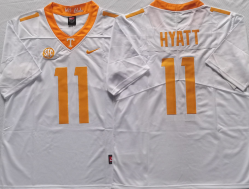 Tennessee Volunteers 11 Jalin Hyatt Coolege Football Jersey White