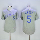 Kansas City Royals 5 George Brett Flexbase Baseball Jersey Gray
