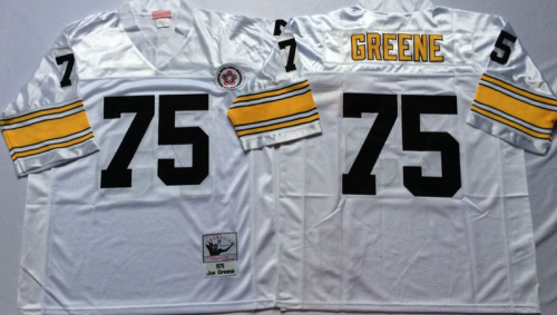 Pittsburgh Steelers 75 Joe Greene Football Jersey White Retro