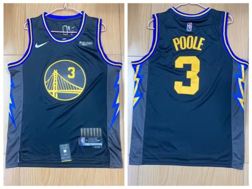 Nike Golden State Warrior 3 Jordan Poole  Basketball Jersey Black 75th Anniversary Edition