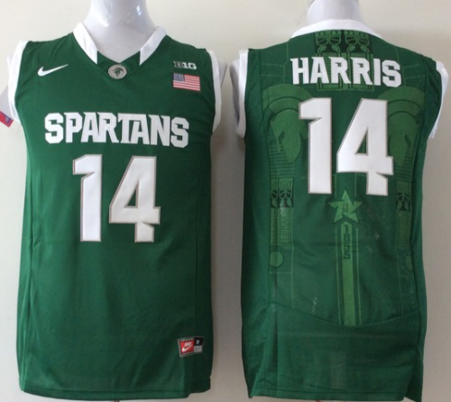 Michigan State Spartans 14 Keith Appling College Basketball Jersey Green