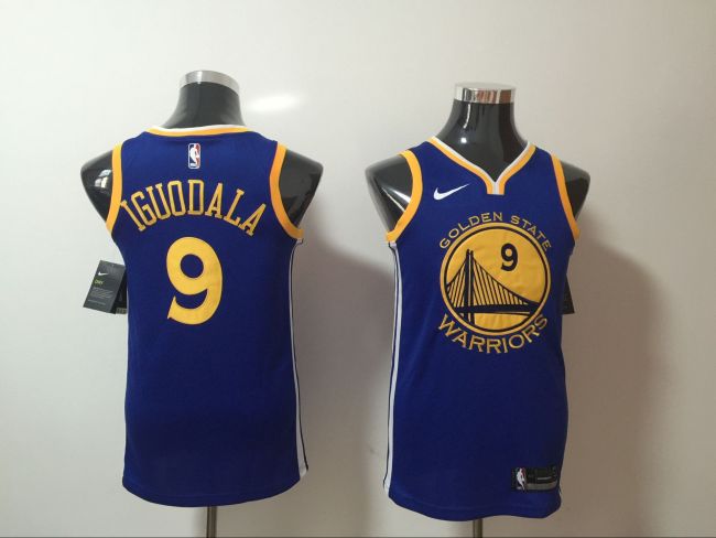 Nike Golden State Warrior 9 Andre Iguodala Basketball Jersey Blue Fan Edition