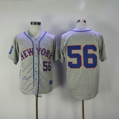 New York Mets 56 Name Baseball Jersey Gray Retro