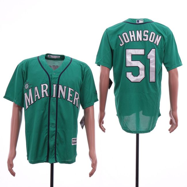 Seattle Mariners 51 Randy Johnson Baseball Jersey Green Fan version