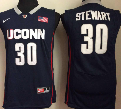Uconn Huskies 30 Breanna Stewart College Basketball Jersey Navy Blue