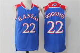 Kansas Jayhawks 22 Andrew Wiggins College Basketball Jersey Blue