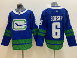 Adidas Classic Vancouver Canucks 6 Brock Boeser Ice Hockey Jersey Blue