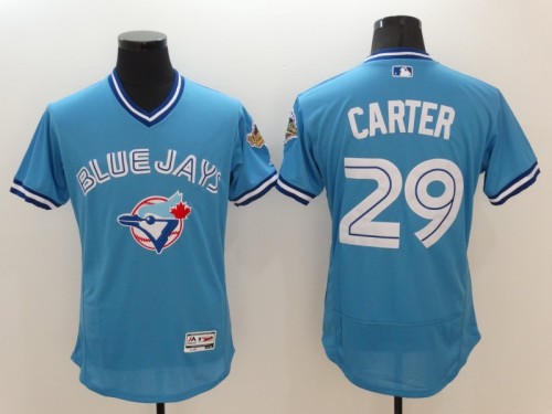 Toronto Blue Jays 29 Joe Carter Flexbase Baseball Jersey Blue
