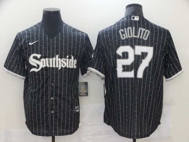 Nike Chicago White Sox 27 Lucas Giolito Baseball Jersey Black city