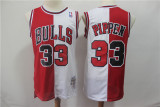 Chicago Bulls 33 Scottie Pippen Basketball Jersey Red and white color retro Edition