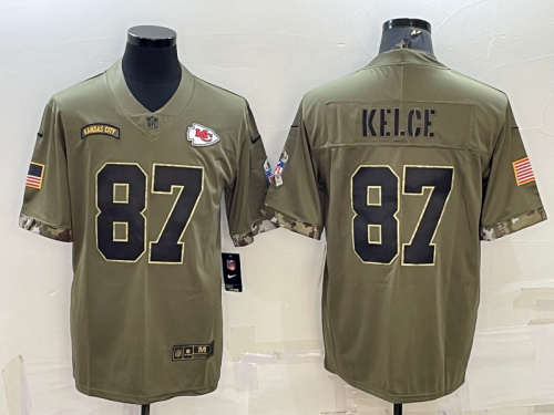 Kansas City Chiefs 87 Travis Kelce Football Jersey  salute