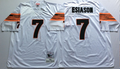 Cincinnati Bengals 7 Boomer Esiason Football Jersey White Retro