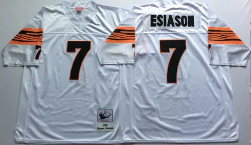 Cincinnati Bengals 7 Boomer Esiason Football Jersey White Retro