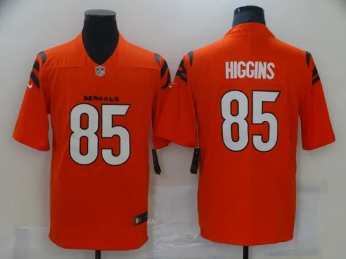 Cincinnati Bengals 85 Tee Higgins Football Jersey Legend Orange