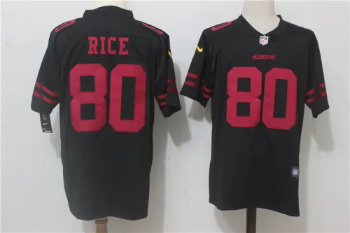 San Francisco 49ers 80 Jerry Rice Football Jersey Legend Black