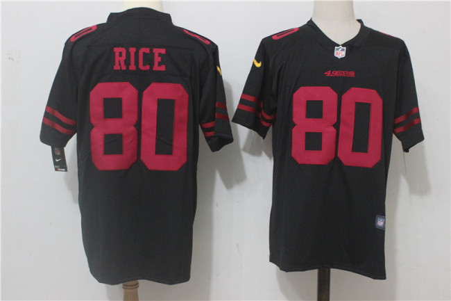 San Francisco 49ers 80 Jerry Rice Football Jersey Legend Black