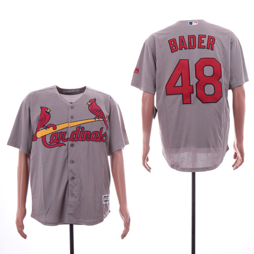 St.Louis Cardinals 48 Harrison Bader Baseball Jersey Gray Fans