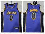 Jordan Los Angeles Lakers 0 Russell Westbrook Basketball Jersey purple