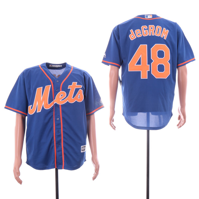 New York Mets 48 Jacob deGrom Baseball Jersey Blue Fans version