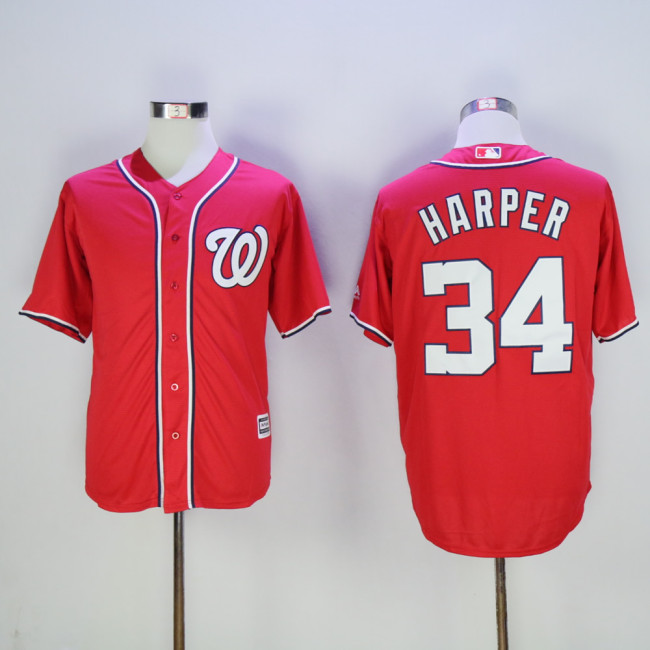 Washington Nationals 34 Bryce Harper Baseball Jersey Red Fan version