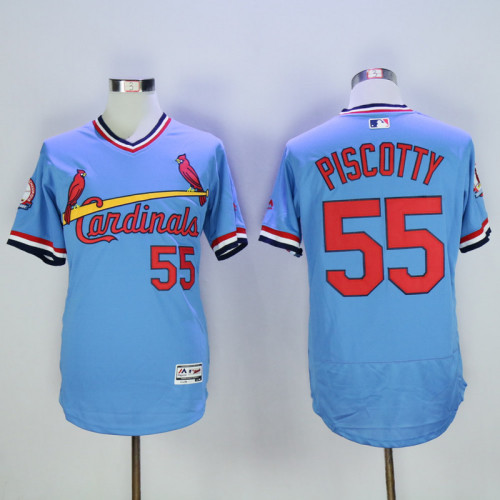 St.Louis Cardinals 55 Stephen Piscotty Flexbase Baseball Jersey Blue