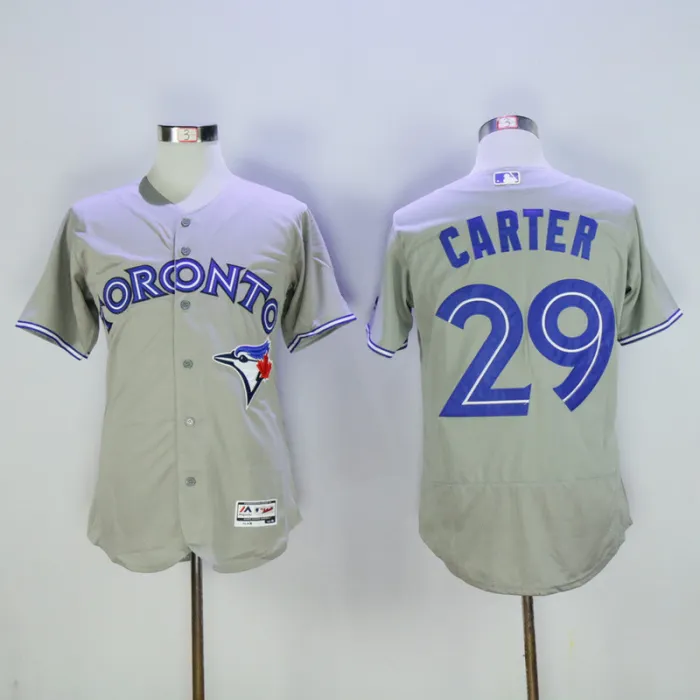 Toronto Blue Jays 29 Joe Carter Flexbase Baseball Jersey Gray