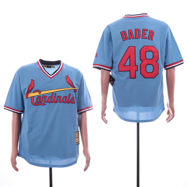 St.Louis Cardinals 48 Harrison Bader Baseball Jersey Blue Fans