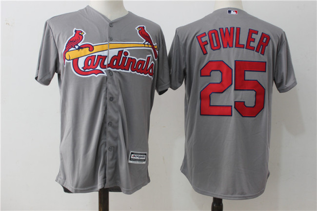 St.Louis Cardinals 25 Dexter Fowler Baseball Jersey Gray Fans version
