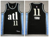 Youth Nike Atlanta Hawks 11 Trae Young Basketball Jersey Black City Edition