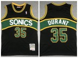 Seattle Super Sonics 35 Kevin Durant Basketball Jersey Black Retro