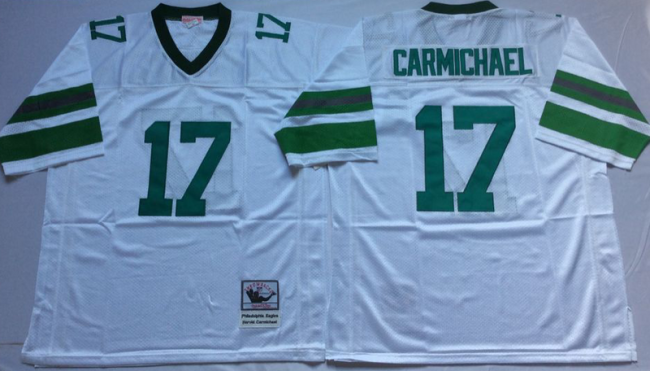 Philadelphia Eagles 17 Harold Carmichael Football Jersey White Retro