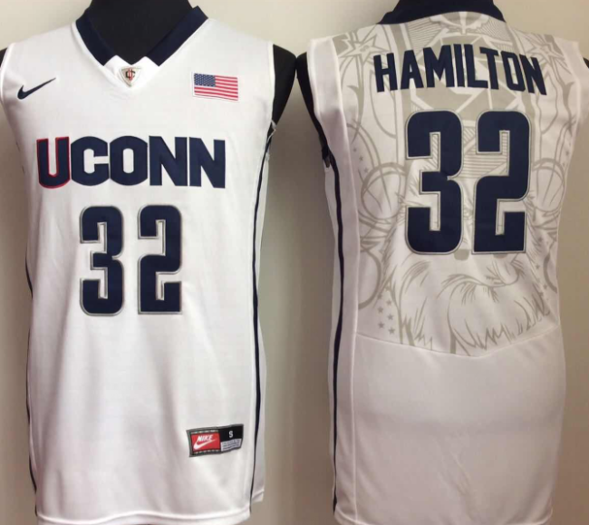 Uconn Huskies 32 Richard Hamilton College Basketball Jersey White