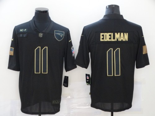 New England Patriots 11 Julian Edelman Football Jersey Legend Salute the black