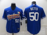 Nike Los Angeles Dodgers 50 Mookie Betts Baseball Jersey Blue