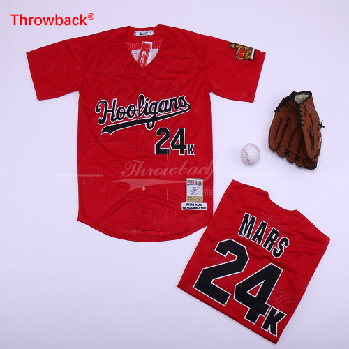Film edition 24 Bruno Mars Baseball Jersey Red