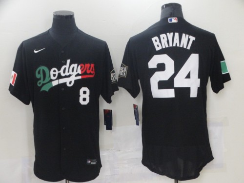 Nike Los Angeles Dodgers 8 and 24 Kobe Bryant Flexbase Baseball Jersey Black