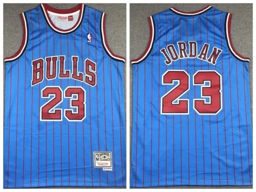 Chicago Bulls 23 Michael Jordan Basketball Jersey Blue stripe