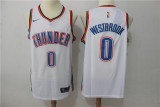 Nike Oklahoma City Thunde 0 Russell Westbrook Basketball Jersey White Fan Edition