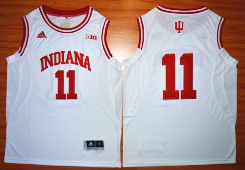 Indiana Hoosiers 11 Isiah ThomasBig 10 Patch NCAA Basketball Jersey White