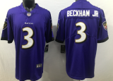 Baltimore Ravens 3 Odell Beckham Jr Football Jersey Limited Purple