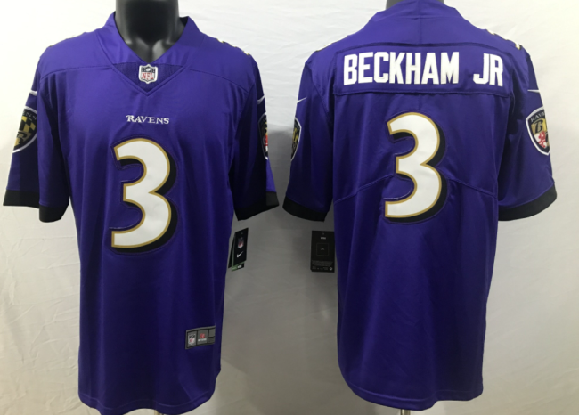 Baltimore Ravens 3 Odell Beckham Jr Football Jersey Limited Purple