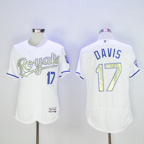 Kansas City Royals 17 Wade Davis Flexbase Baseball Jersey White Champion
