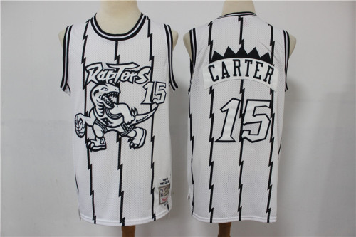 Toronto Raptors 15 Vince Carter Basketball Jersey White Retro Dragon Limited Edition