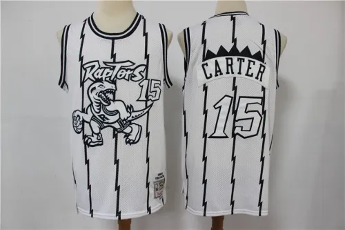 Toronto Raptors 15 Vince Carter Basketball Jersey White Retro Dragon Limited Edition