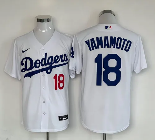 Nike Los Angeles Dodgers 18 Yoshinobu Yamamoto Baseball Jersey White