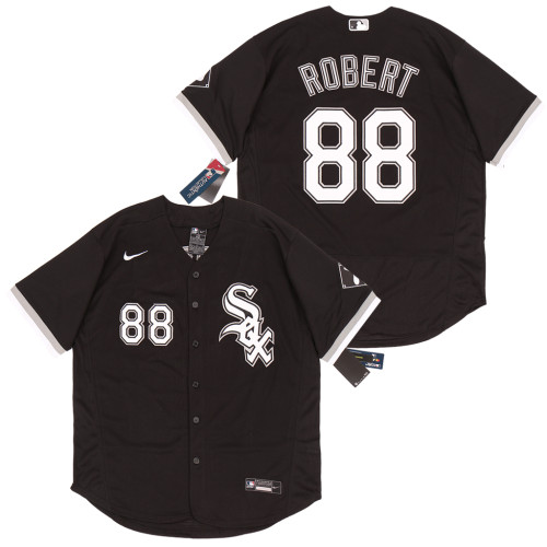 Nike Chicago White Sox 88 Luis Robert Flexbase Baseball Jersey Black